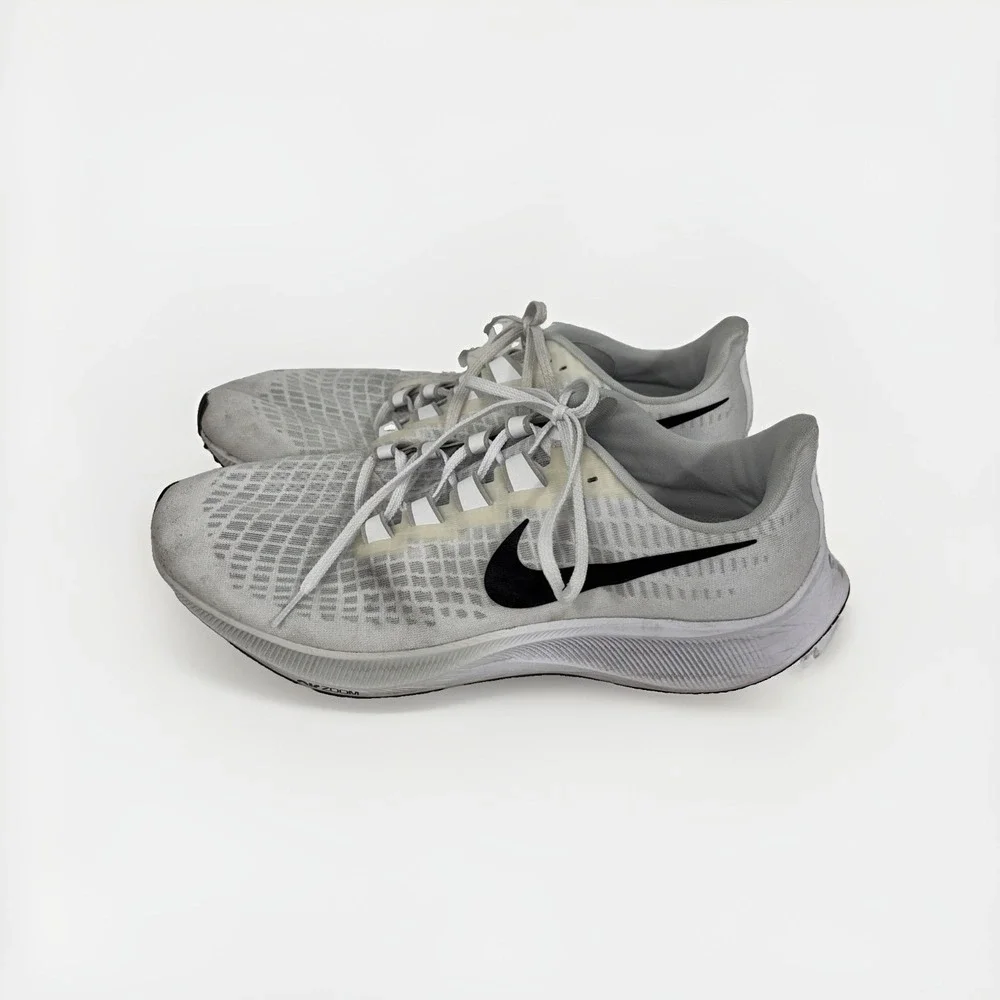 Nike Air Zoom Pegasus 37 Men's Size 13 White Black Running Shoes CJ0677-100 T13